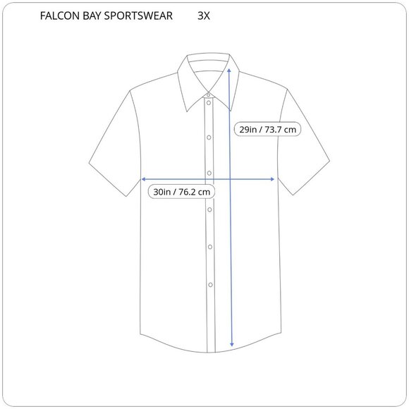 Falcon Bay Sportswear Men Shirt 3X Short Sleeve Pocket Single Needle PLA99XE - Picture 2 of 7